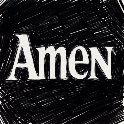 Hand-Drawn Amen Text Illustration