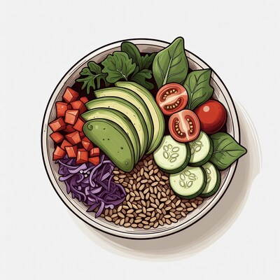 Vibrant Buddha Bowl Illustration