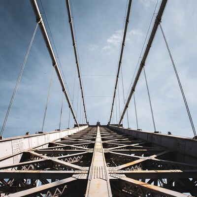 Suspension Bridge Cables Against Sky