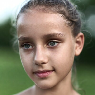 Closeup portrait of young girl
