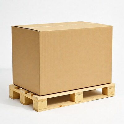 Cardboard Box on Wooden Pallet
