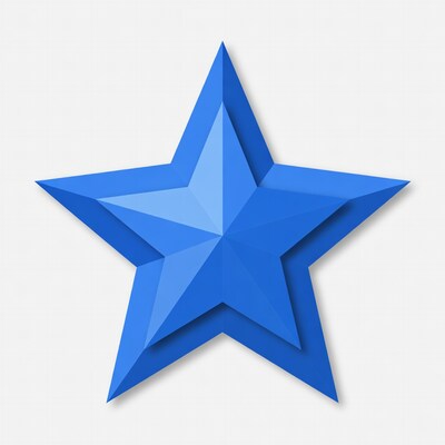 Blue 3D Paper Star