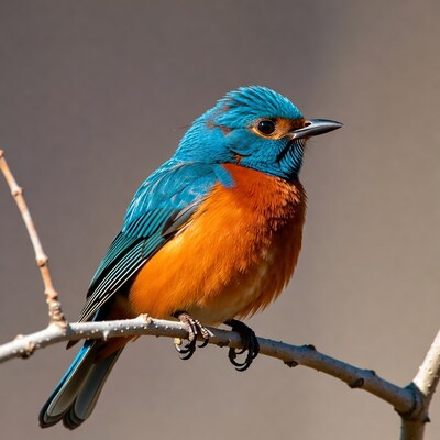 Vermilion Flycatcher perched on branch