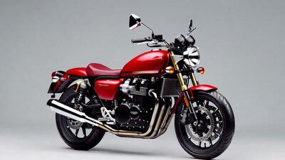 Red Triumph Bonneville Motorcycle