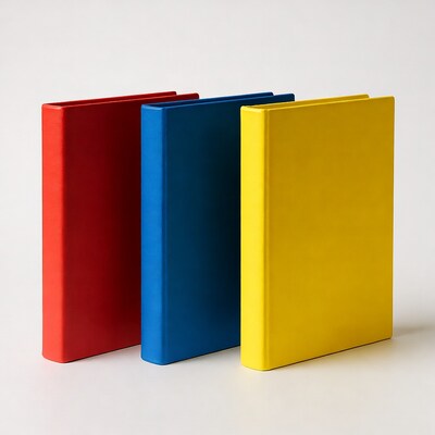 Red Blue Yellow Books Standing