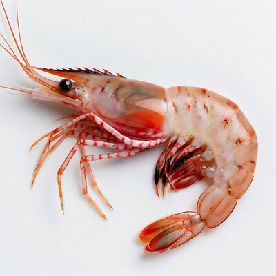 Fresh tiger prawn on white background