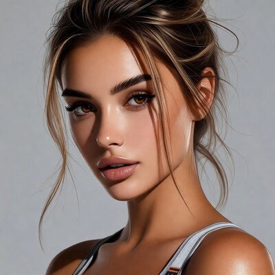 Beautiful woman with tousled hair