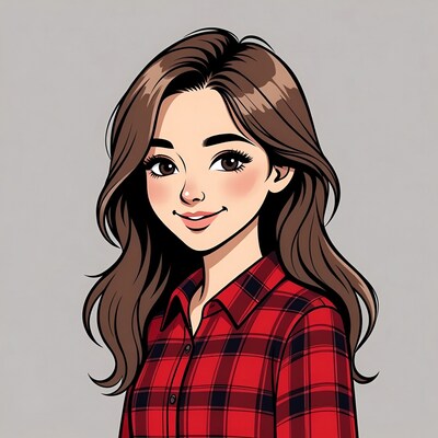 Anime girl in plaid shirt