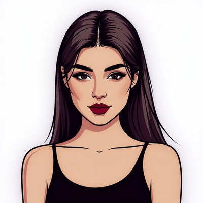 Beautiful Asian woman portrait illustration