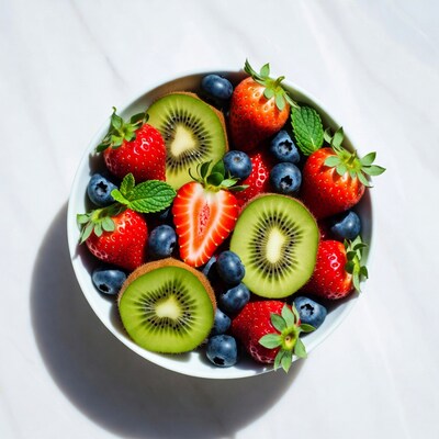 Strawberry Kiwi Blueberry Fruit Bowl
