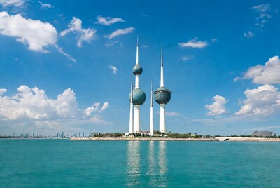 Kuwait Towers over Persian Gulf