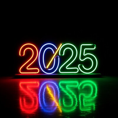 Colorful 2025 Neon Sign