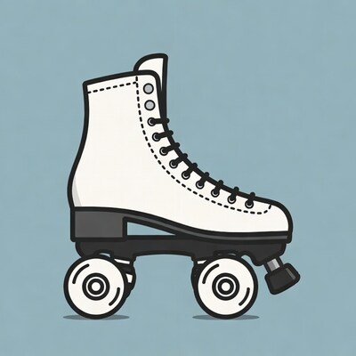 White Roller Skates Illustration