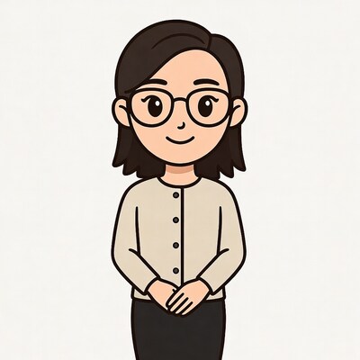 Asian woman in glasses smiling