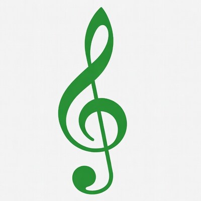 Green Treble Clef Symbol