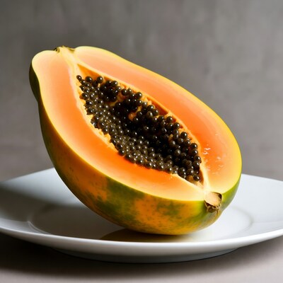 Sliced Papaya on White Plate