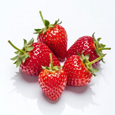 Fresh strawberries on white background