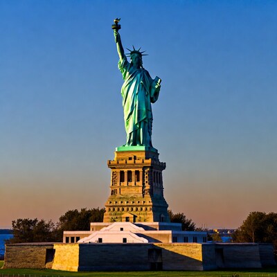 Statue of Liberty at sunset
