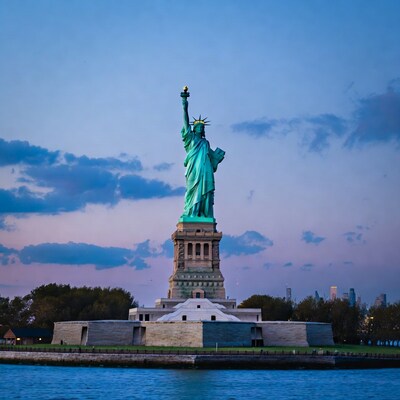 Statue of Liberty at sunset