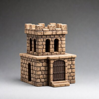 Miniature Stone Medieval Tower