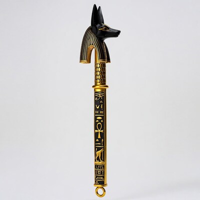 Anubis Staff with Hieroglyphs