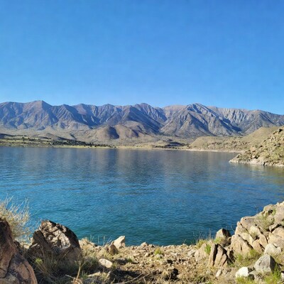 Mountain Lake with Rugged Peaks