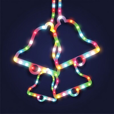 Colorful Neon Christmas Bells Illustration
