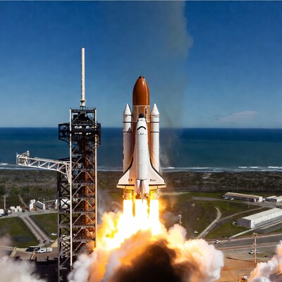 Space Shuttle Launching from Pad