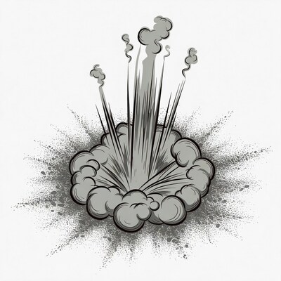 Cartoon Explosion Cloud Illustration