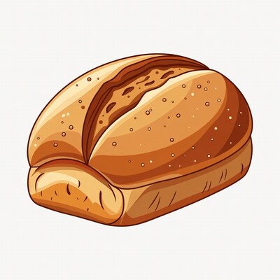 Illustrated Golden Bread Loaf