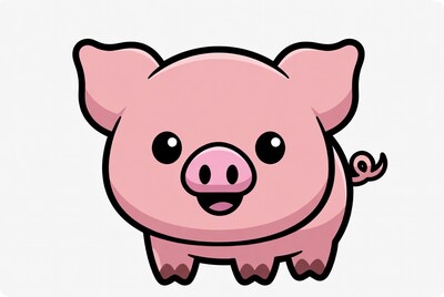 Cute pink pig cartoon