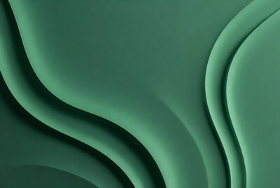 Abstract Green Curved Wave Pattern