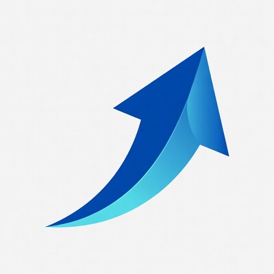 Blue upward arrow illustration