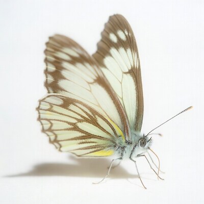 White butterfly with brown markings