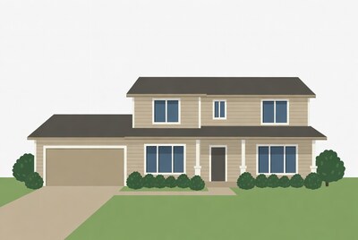 Modern Two-Story House Illustration