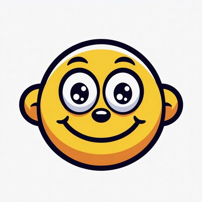 Excited yellow cartoon smiley face