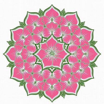 Pink Flower Mandala Illustration