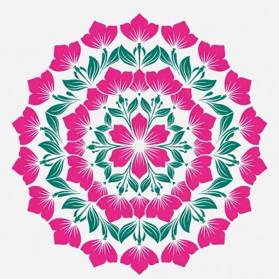Pink Flower Mandala Illustration