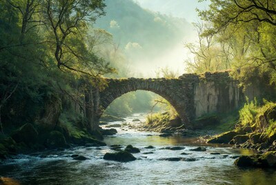 Stone Arch Bridge over Forest River