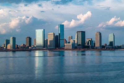 New York City skyline over Hudson River