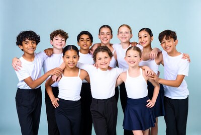 Diverse kids group in dancewear