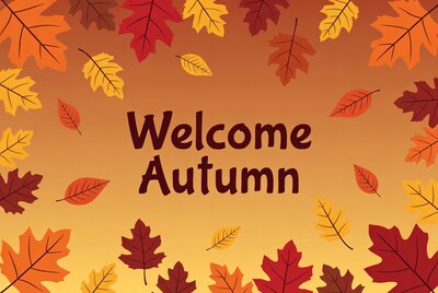 Welcome Autumn Leaves Illustration