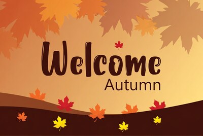 Welcome Autumn Illustration with Leaves