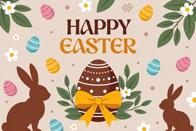 Happy Easter Bunny Eggs Illustration