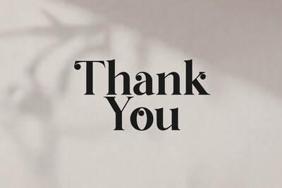 Thank You Text with Shadows