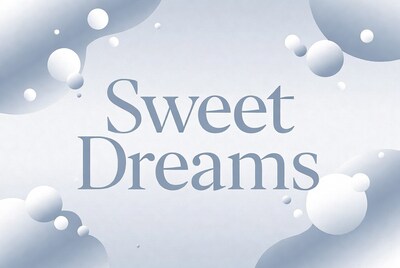 Sweet Dreams Text with Blue Bubbles