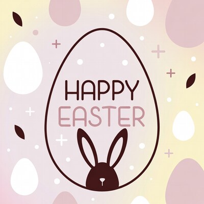 Happy Easter Egg with Bunny