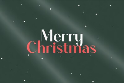 Merry Christmas Text with Snowflakes