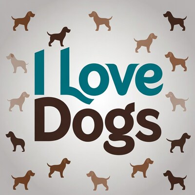 I Love Dogs with Cute Dog Silhouettes