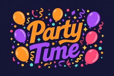 Party Time Balloons Illustration